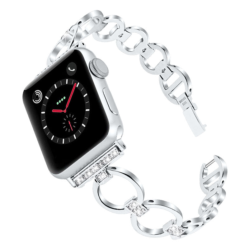 Rhinestone Decor Watchband Metal Watch Strap Wristband for Apple Watch Series 9 8 7 41mm 6 SE (2023) SE (2022) SE 5 4 40mm 3 2 1 38mm Rhinestone Decor Watchband Metal Watch Strap Wristband for Apple Watch Series 9 8 7 41mm 6 SE (2023) SE (2022) SE 5 4 40mm 3 2 1 38mm